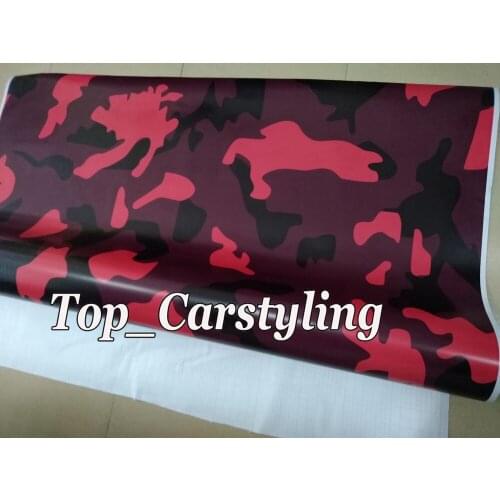 Large red / black Sport Camouflage Vinyl Car Body Camo Wrap Film Truck vehicle Wrap foil air Bubble Free 1.52x30m/Roll