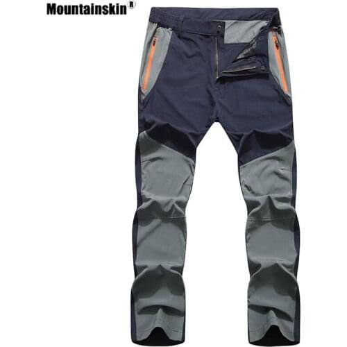 Mountainskin Mens Summer Elastic Quick Dry Pants Outdoor Sport Breathable Pants Hiking Camping Trekking Climbing Trousers VA445