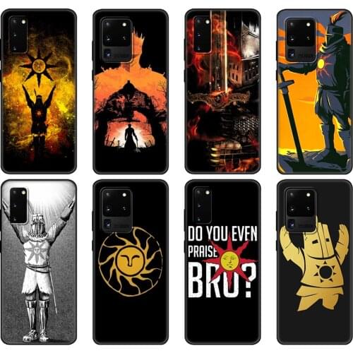 Black tpu Case For Samsung galaxy S20 /S20 PLUS/S20 ultra/S20+ /S20FE back cover Praise the Sun Dark Souls