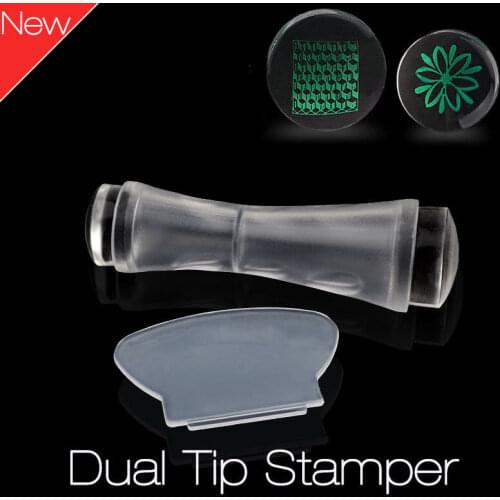 Dual End Nail Art Stamper Double Head Soft Professional Nail Stamp Clear Silicon