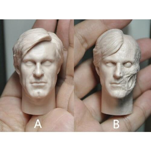 1/6 Scale Double-sided man Harvey Dante Unpainted Head with Rotface for 12''Figures Bodies Accessories DIY