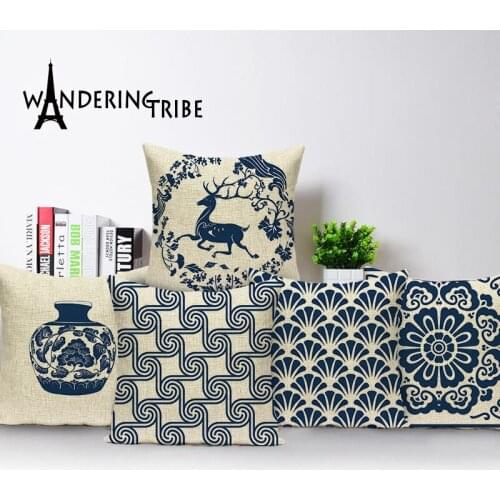 Hot Sale cushion cover geometric custom decorative cushions pillow cover chinoiserie pillowcase decorative cushion covers