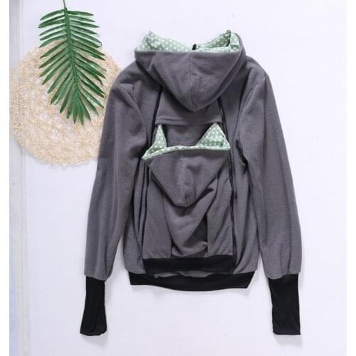 Hands Free Parenting Child Woman Kangaroo Hoodies with Baby Carrier Winter Pregnant Sweatshirts with Parent Child