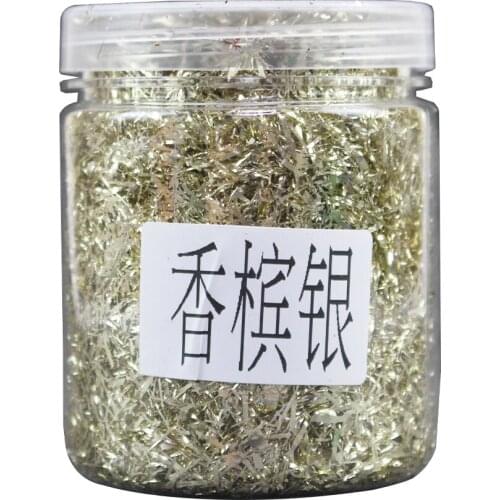 Imitation Gold Leaf Wire,Alloy Thread Champagne Silver ,Gold Foil Wire for Tinsel Wall Decoration,Nail Art,Arts and Crafts,5g