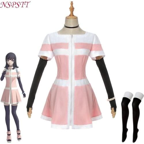 NSPSTTT Ordinary Person Swindler Cosplay Costume Anime Akudama Drive Cosplay Costume Halloween Dress Women Pink Uniform