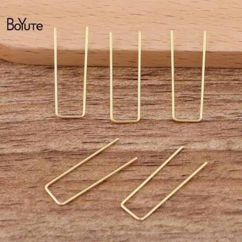 BoYuTe (200 Pieces/Lot) 0.8*8*25MM Metal Brass U Shaped Wire Materials Hand Made Diy Jewelry Accessories Parts