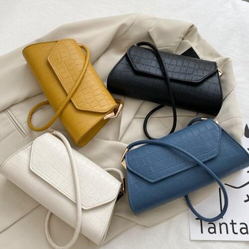 Fashion Exquisite Shopping Bag Retro Casual Women Tote Textured Baguette Bag PU Shoulder Bag Female Leather Solid Color Handbag