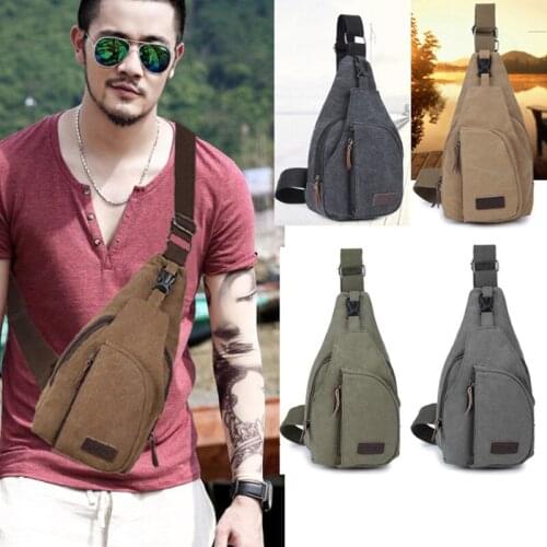 Men Women Canvas Sling Bag Backpack Crossbody Chest Bag Daily Casual Hiking Bicycle Cycle Travel Shoulder bag