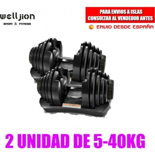 ADJUSTABLE DUMBBELL,FROM 5 TO 40 KG 2.5-24 KGS, WITH ERGONOMIC CENTER, SET OF 2 UNITS, MUSCULATION,FREE SHIPPING