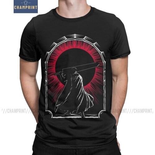 Novelty Berserk Guts T-Shirt Men Cotton T Shirt Manga Swordsman Gatsu Sacrifice Zodd Anime Short Sleeve Tees Original Clothing