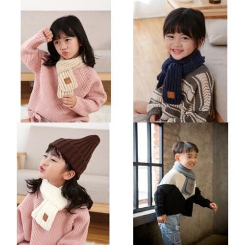 OKLADY 2019 Winter Children Scarves for Girls Boys Thickened Wool Collar Scarf Boy Girl Scarf Unisex Warm Cotton Wool Scarf Kids