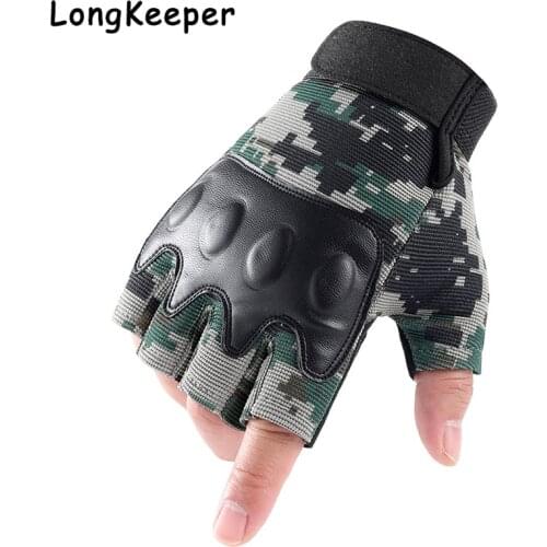 Mens Gloves Outdoor Tactical Gloves Military Armed Combat Cycling Shooting Knuckle Half Finger Mittens Motorcycles Gloves
