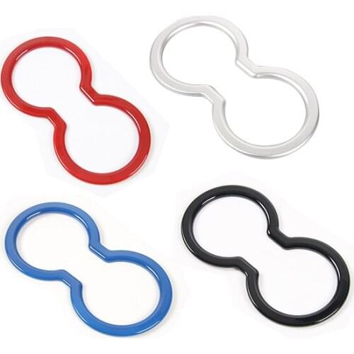 SHINEKA Car Styling Rear Cup Holder Decoration Cover Ring Trim Frame Sticker ABS Fit For Jeep Compass 2017+ Interior Accessories