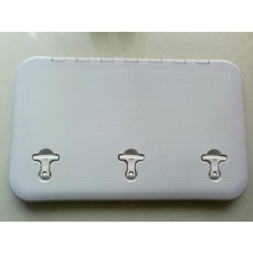 Boat RV Heavy Duty Hinged Access Inspection Deck Hatch White L 23.4 inch W14.3 inch 0684