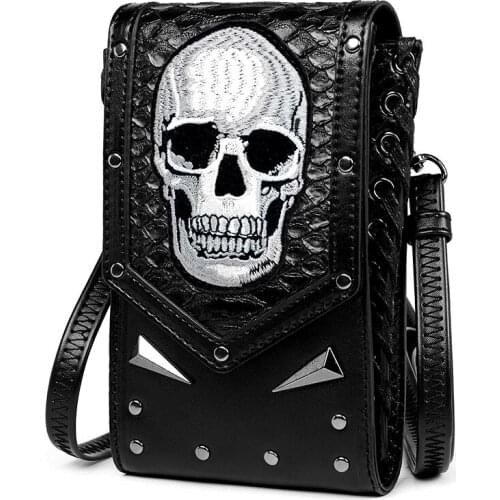 Newhotstacy Bag 08052021 Ladies cross body single shoulder bag outdoor skulls locomotive bag mobile phone bag