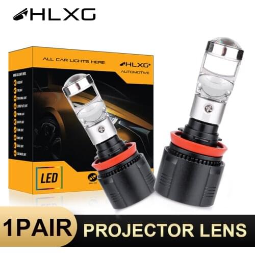 HLXG luces led h4 H7 LED Lamps Mini bi led Projector lens H11 H8 HB3 9005 9006 HB4 12000LM Car Headlight Bulbs LED Auto lights