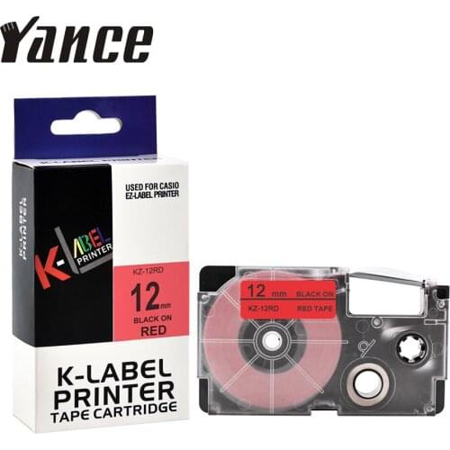 Yance XR-12RD XR 12RD Compatible Casio 12mm Black on Red label tape for EZ label maker printer KL-60-L KL-60SR KL-170 KL-100
