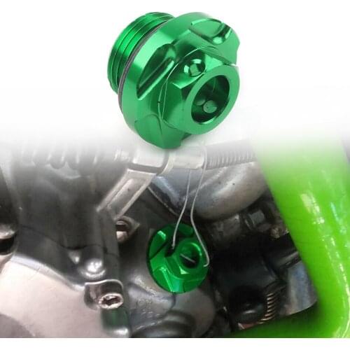 Green Motorcycle Engine Oil Fill Plug Screw Cap for Kawasaki KX250 KX250F KLX450R KX450F