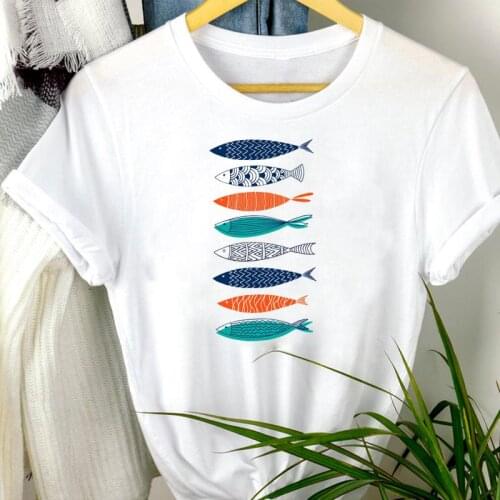 Women Clothes Watercolor 2021 Funny Trend Cartoon Summer Print Fashion Short Sleeve Tshirt Female Tee Top Graphic T-shirt