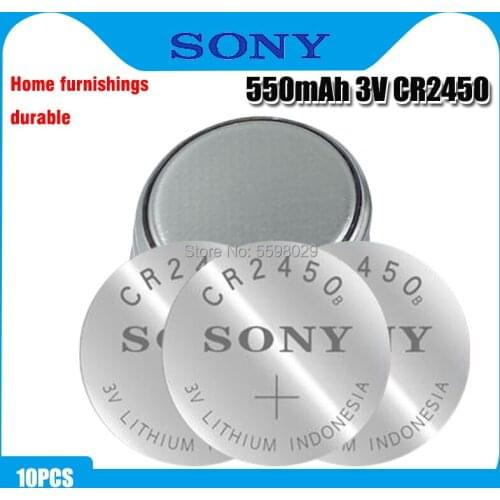 10PCS Original SONY CR2450 Button Cell Battery 3V Lithium Batteries CR 2450 for Watch Remote Toy Computer Calculator Control