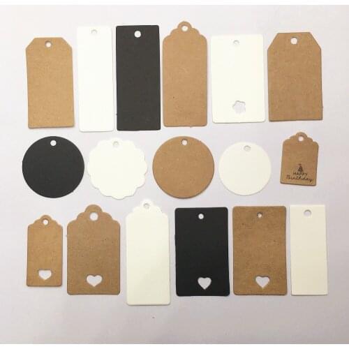 100pcs Multi-style Packaging Hang Tags Wedding/Birthday Party Candy Boxes Price Tags for Jewelry/Cosmetics Labels