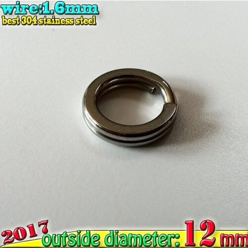 30pcs/lot HOT SALES fishing split rings size:wire1.6 *12mm outside diameter304 stainless steel