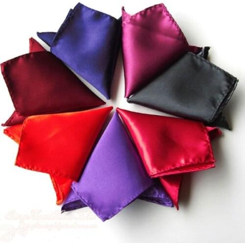 500pcs 36colors Fashion New Mens folding Pocket Square Hanky Plain Handkerchiefs Solid Color Suit custom size Drop Shipping