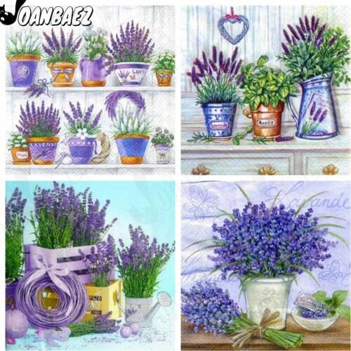Abstract Purple Potted Diamond Painting 5D Diy Wall Art Flower Diamond Embroidery Inlaid Room Home Decoration Accessories