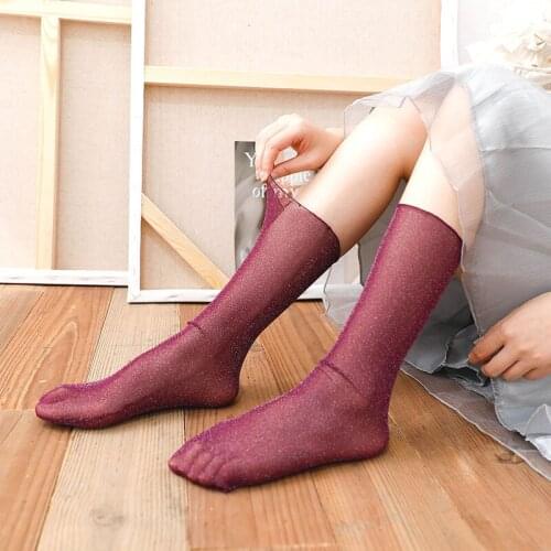 Free shipping girls Gold silk socks short Lolita cute lace Socks