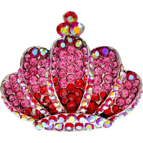 CINDY XIANG Rhinestone Crown Brooches For Women Fashion Wedding Jewelry 2 Colors Available Winter Coat Accessories Good Gift