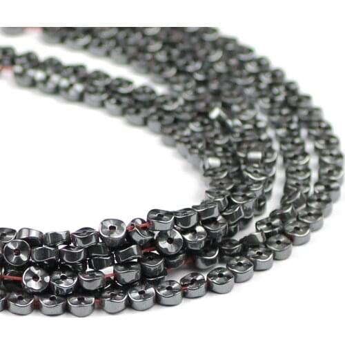 4x2mm 95pcs Natural Black Hematite Stone Gear shape Loose spacers beads for Jewelry Making DIY bracelet Findings wholesale