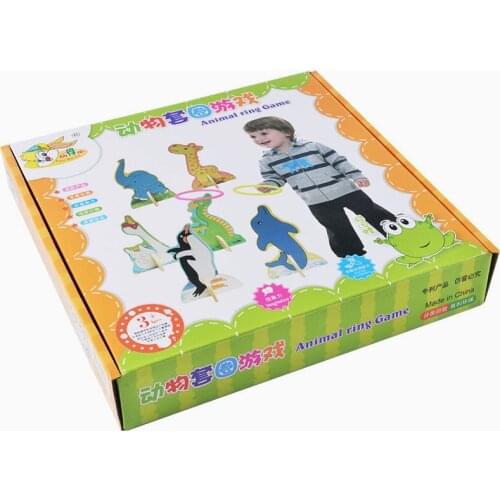 Children Animal Ring Throw Game Wooden Toys Kids' Floor Games Parent-child Interaction Montessori Homeschool Supplies Baby Gift