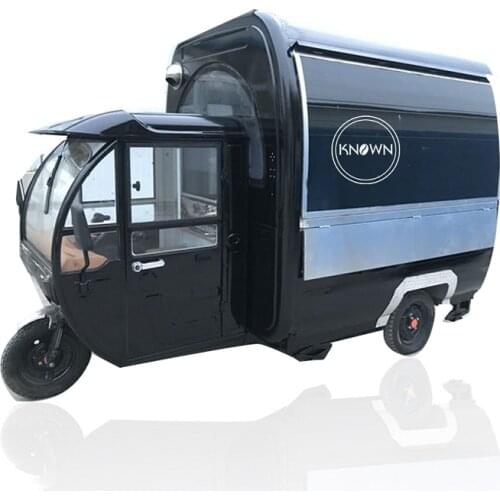 KN-220G Electric Ticycle Food Truck Mobile Kitchen Trailer Ice Cream Coffee Hot Dog Snack Food Cart with Power Drive on Road