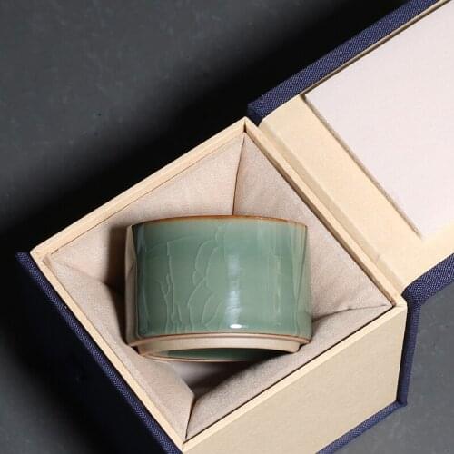 90ml Kiln Ice Crack Glaze Teacup Master Cup Pu'er Tea Bowl Creative Kung Fu Tea Cups Drinkware Tea Ceremony Gift Box for Friends