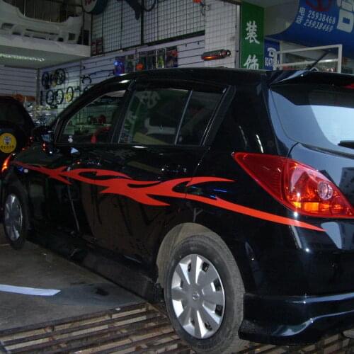 HotMeiNi 200CM*10CM 2 X Car Sport Flash Stripe Upper Door Decal for Tiida Vinyl Motor Sticker Graphics Car Stickers