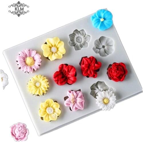 KLM New Flower Cake Silicone Mold DIY Chocolate Fondant Mousse Tool
