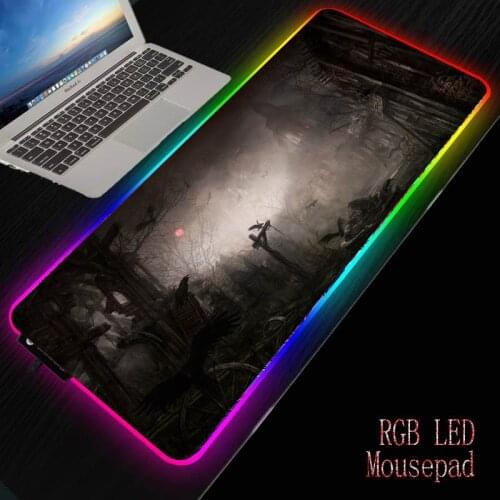Mairuige Fantasy Landscape RGB Gaming MousePad for Gamer LED Backlit Large Computer Mouse Pad Gamer Mousepad Backlight Mause Pad