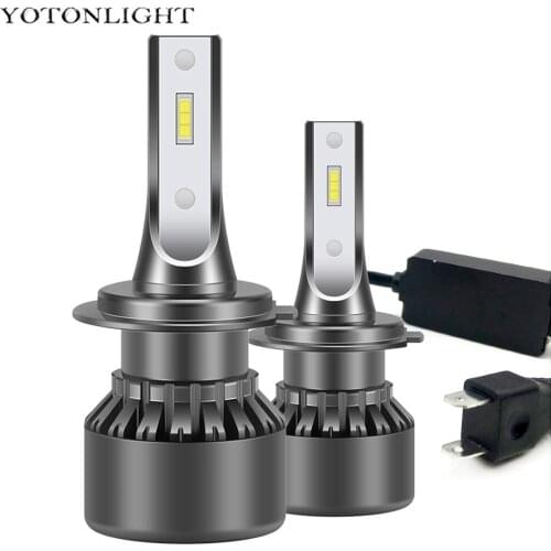 Mini 2 Pcs Led Headlight H4 H7 H1 H3 H11 Hb3 Hb4 Bulb 50w 12000lm Lamp H8 H9 9012 Hir2 9005 9006 Car Fog Light 6000K CSP1860 12v