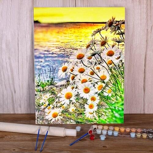 Flower DIY Painting By Numbers Package Oil Paints 40*50 Paiting By Numbers New Design Kids Drawing