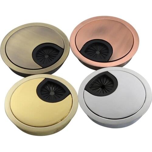 35-80mm Round Wire Hole Cover Base Zinc Alloy PC Desk Table Grommet Cable Outlet Port Surface Line Box Protection Organizer