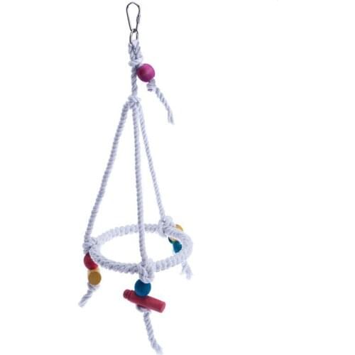 BIRD PARROT RING COTTON HANGING ROPE 35CM LONG 15CM RING DIAMETER