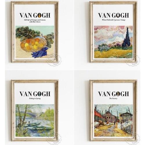 Vincent Van Gogh Landscape Exhibition Poster, Fishing In Spring Collection Gift, The Factory Vintage Art Prints, Room Home Decor
