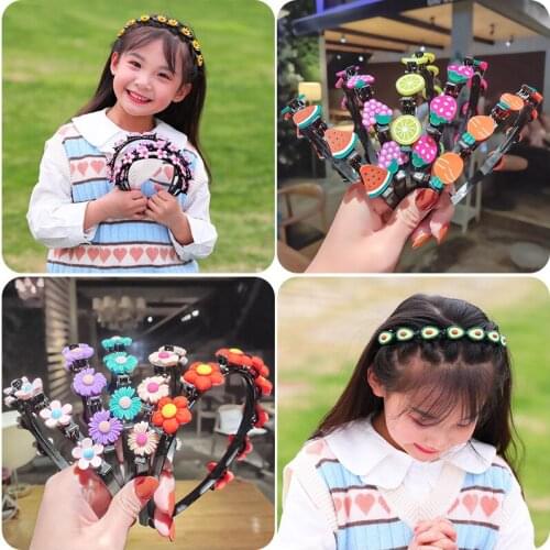 CYGJFC Girls Cute Non-Slip Floral Animal Hairband With Clips Kid Headband Bezel Double Band Princess Headwrap Hairhoop Headwear