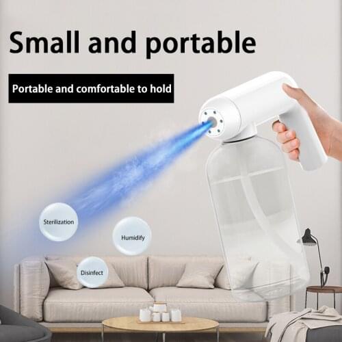 600ML Nano Blue Light Sprayer Santitizer Machine Hand-held Atomizer Spray Gun Cordless Electric Fogger For Office Garden Home