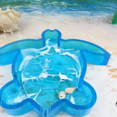 DIY Crystal Epoxy Resin Mold Three-dimensional Turtle Ashtray Dual-use Coaster Manual Ash Storage Box Silicone Mold