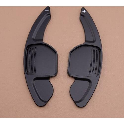2pcs Aluminum Alloy Steering Wheel Shift Paddle Gear Shifter Extension Fit for Audi TT Q7 R8 A6 S4 Black