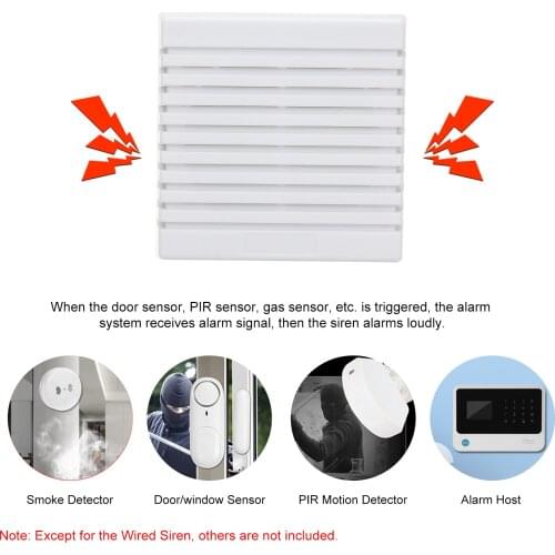 External Wired Siren 105 dB Prompt Alert Alarm Dual Tone Indoor Siren for Home Security Alarm System
