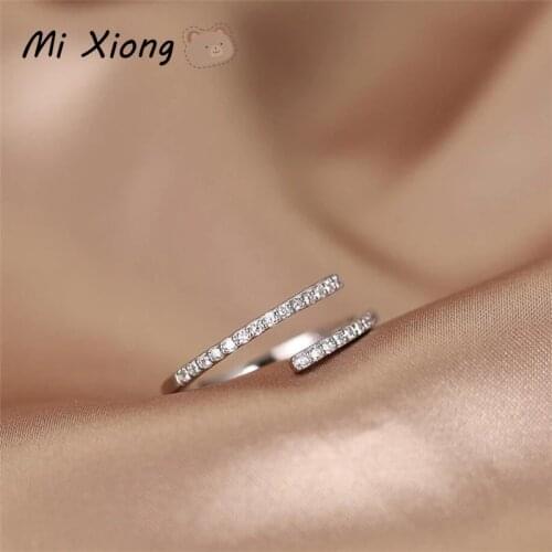 Mi Xiong 925 Sterling Silver Women Rings Double Hollow Engagement Wedding Luxury Fine Jewelry Exquisite Gift Classic Anniversary