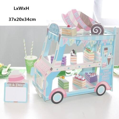 10PCS Ice Cream Van Stand Cars Display Stand For Cupcakes Candy Sweets For Kids Birthday Decoration Cupcake Holder Wedding Decor