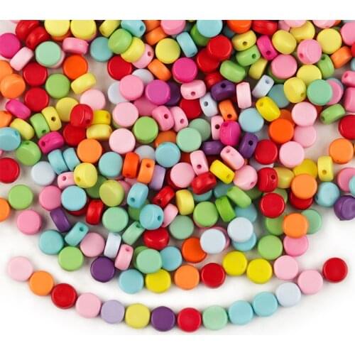 100Pcs Color Acrylic Flat Beads for Jewelry Making DIY Handmade Charm Bracelet for Women Bag Accessories Craft Kralen Abalorios
